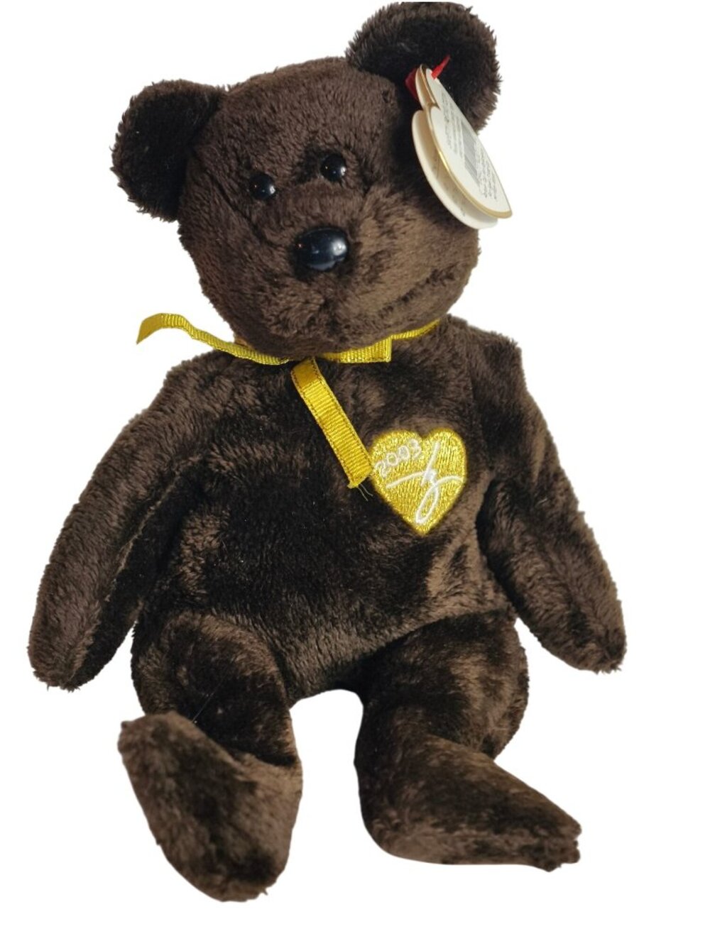 Ty Beanie Babies 2003 Signature Bear 7" Plush Toy With Heart & Ribbon